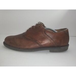 Johnston & Murphy Mens 12M Brown Leather Saddle Brogue Oxford Shoes 20-1258